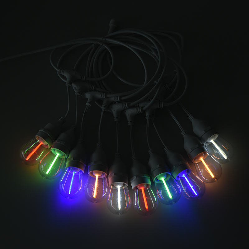 S14 Hanging String E27 Spiral RGBY RGBY Light Meteor String
