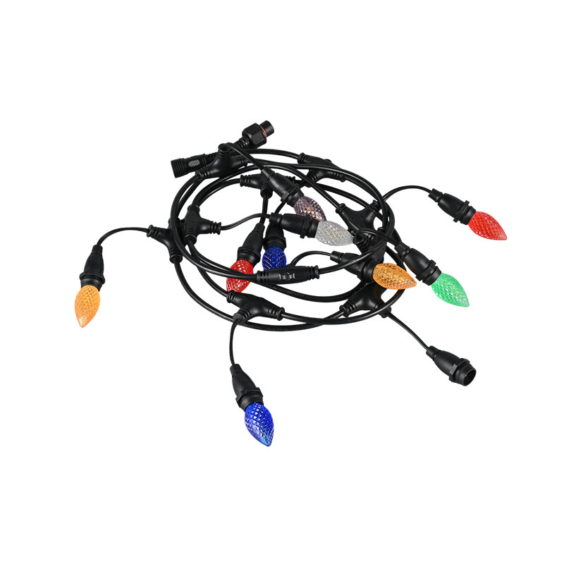 آویز توت فرنگی شکل C7 نوع پایه پیچ E12 چراغ ریسمانی رنگی 0.5W مدل صرفه جویی در مصرف انرژی