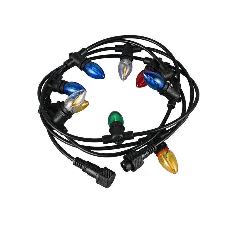 لامپ C7 سطح صاف E12 پایه پیچ رنگی 0.5W نور رشته یکپارچه