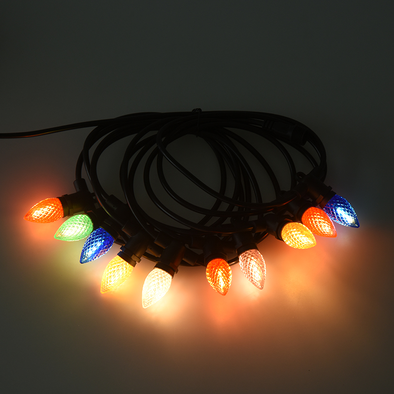 چراغ توت فرنگی C7 E12 پایه پیچ رنگی 0.5W چراغ رشته یکپارچه